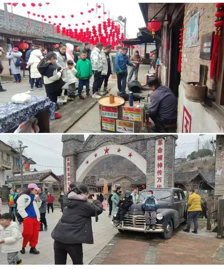 朱砂古鎮(zhèn)兔年春節(jié)黃金周假期游人交織